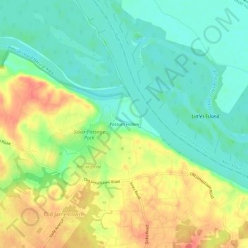 Mappa topografica Possum Hollow, altitudine, rilievo