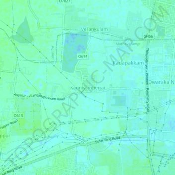 Mappa topografica Kanniyampettai, altitudine, rilievo