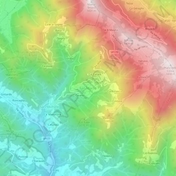Mappa topografica San Marco, altitudine, rilievo