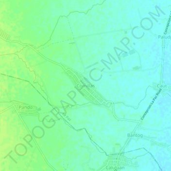 Mappa topografica Comillas, altitudine, rilievo