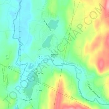 Mappa topografica Elizaville, altitudine, rilievo