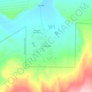 Mappa topografica Fort Wingate, altitudine, rilievo