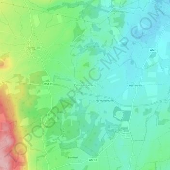 Mappa topografica Erbenschwang, altitudine, rilievo