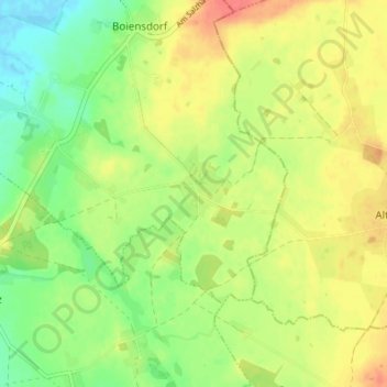 Mappa topografica Niendorf, altitudine, rilievo