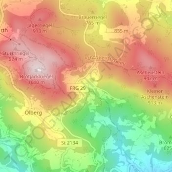 Mappa topografica Mittlerer Daxstein, altitudine, rilievo