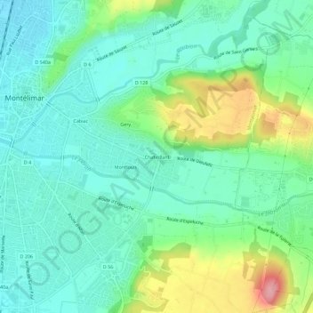 Mappa topografica Chabrillant, altitudine, rilievo