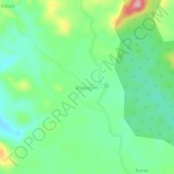 Mappa topografica Manjaguni, altitudine, rilievo