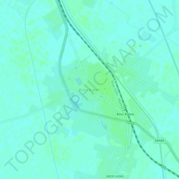 Mappa topografica Kosi Kalan, altitudine, rilievo