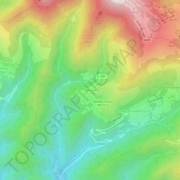 Mappa topografica Neuhouse, altitudine, rilievo