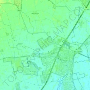 Mappa topografica Santa Corinna, altitudine, rilievo