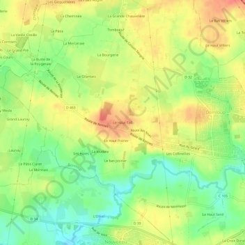 Mappa topografica Le Haut Fail, altitudine, rilievo