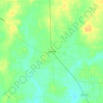 Mappa topografica Unionville, altitudine, rilievo