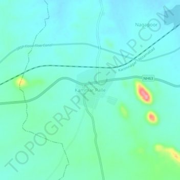 Mappa topografica Kammar Palle, altitudine, rilievo