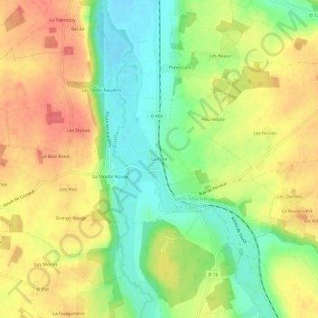 Mappa topografica La Folie, altitudine, rilievo