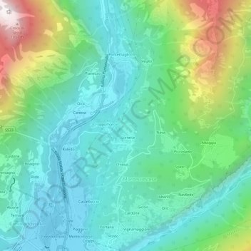 Mappa topografica Chezzo, altitudine, rilievo