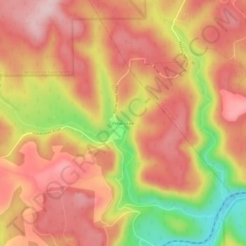 Mappa topografica Pottersdale, altitudine, rilievo