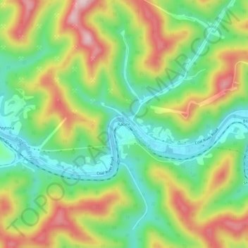 Mappa topografica Racine, altitudine, rilievo