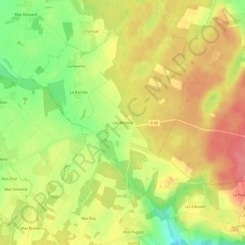 Mappa topografica Les Mottets, altitudine, rilievo
