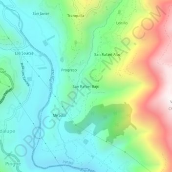 Mappa topografica San Rafael Bajo, altitudine, rilievo