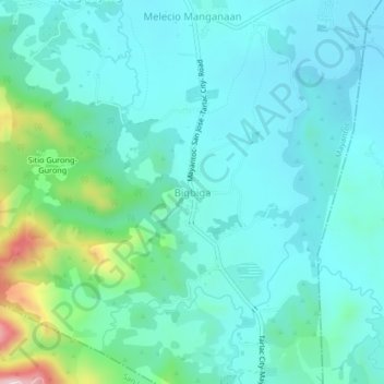 Mappa topografica Bigbiga, altitudine, rilievo