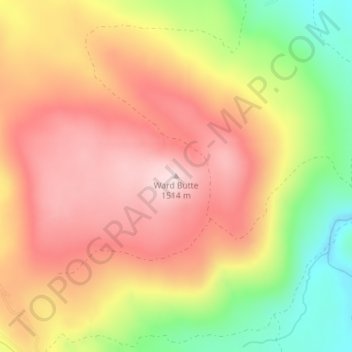Mappa topografica Ward Butte, altitudine, rilievo