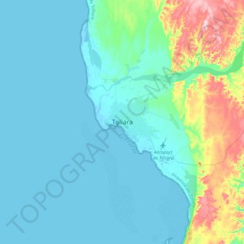 Mappa topografica Toliara, altitudine, rilievo