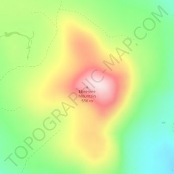 Mappa topografica Ebeemee Mountain, altitudine, rilievo