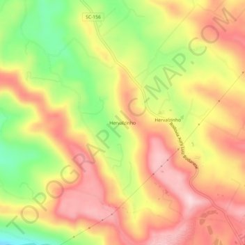 Mappa topografica Hervalzinho, altitudine, rilievo