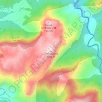 Mappa topografica Peñagalera, altitudine, rilievo