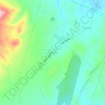 Mappa topografica Gibalbín, altitudine, rilievo