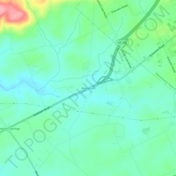 Mappa topografica Kempville, altitudine, rilievo