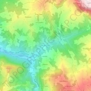Mappa topografica Mulino Pace, altitudine, rilievo