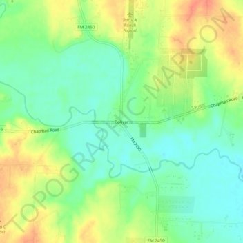 Mappa topografica Bolivar, altitudine, rilievo