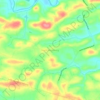 Mappa topografica North Heidelberg, altitudine, rilievo