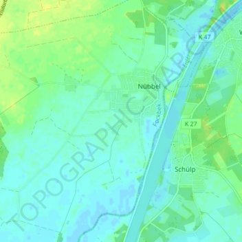 Mappa topografica Bössel, altitudine, rilievo