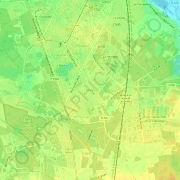 Mappa topografica Concyr, altitudine, rilievo