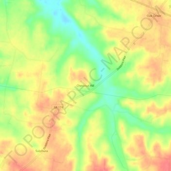 Mappa topografica Chestnut Hill, altitudine, rilievo