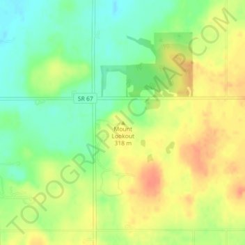 Mappa topografica Mount Lookout, altitudine, rilievo