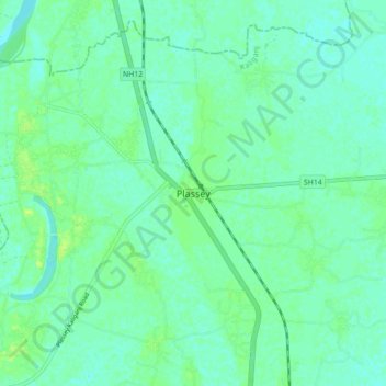 Mappa topografica Palashi, altitudine, rilievo