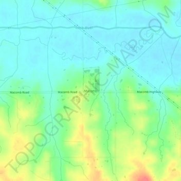 Mappa topografica Macomb, altitudine, rilievo
