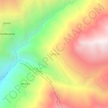 Mappa topografica Tambra, altitudine, rilievo