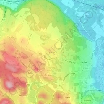 Mappa topografica Ardosset, altitudine, rilievo