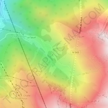 Mappa topografica Le Mélezet, altitudine, rilievo