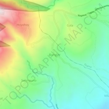 Mappa topografica Banglay, altitudine, rilievo