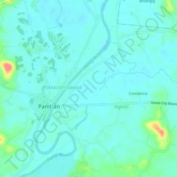 Mappa topografica Tabuc Norte, altitudine, rilievo