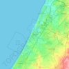 Mappa topografica אשדוד, altitudine, rilievo
