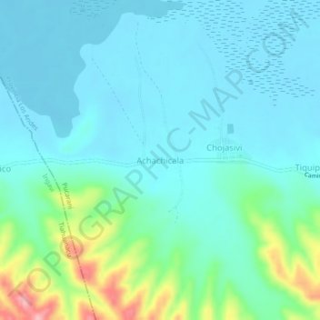 Mappa topografica Achachicala, altitudine, rilievo