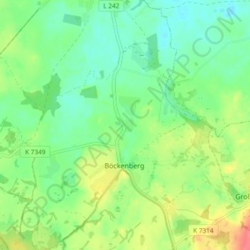 Mappa topografica Berkenlatten, altitudine, rilievo