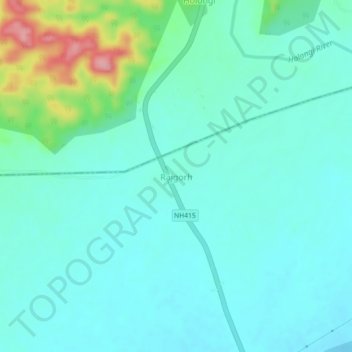 Mappa topografica Rajgorh, altitudine, rilievo