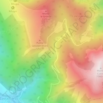 Mappa topografica Il Sasso, altitudine, rilievo